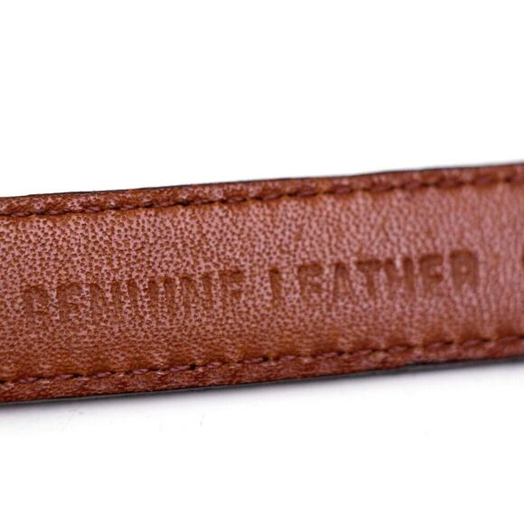 GUESS BROWN REAL LEATHER SNAKE PRINT 5/8"Wd SKINNY CASUAL WOMEN'S BELT Sz M(83T - Picture 7 of 16
